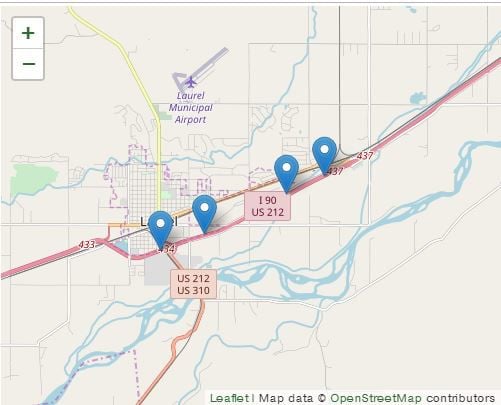 MHP Dispatch Map Laurel Crashes
